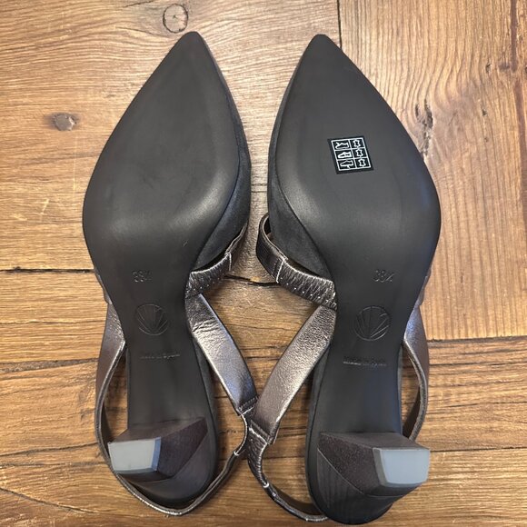 COCLICO Slingback pumps in grey suede and metallic leather! Size 38.5 - Picture 7 of 8